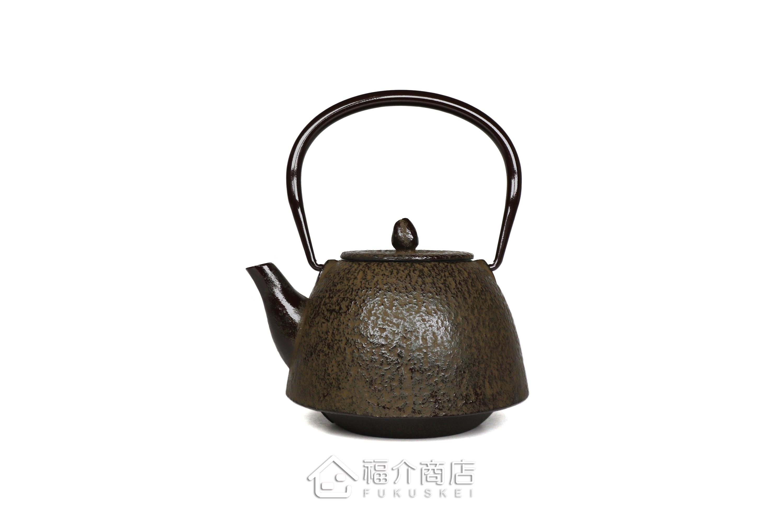 岩戶鑄工所製作的日本泡茶壺,茶色的馬紋樣造型壺身