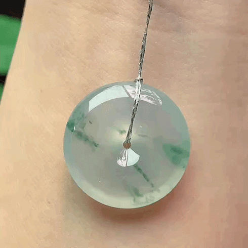 410359 翡翠飄花平安扣 (21.5mm直徑)