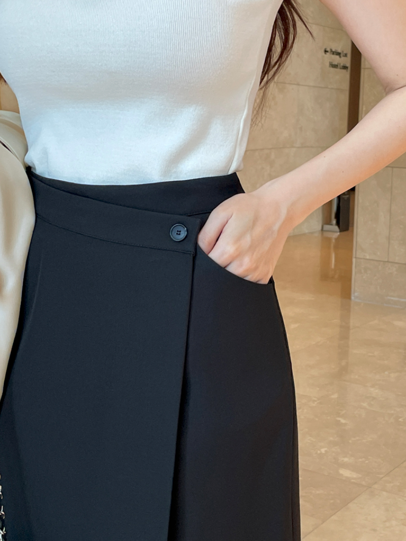 Luna 高腰側扣裹式長裙  [ 3色 / S,M]