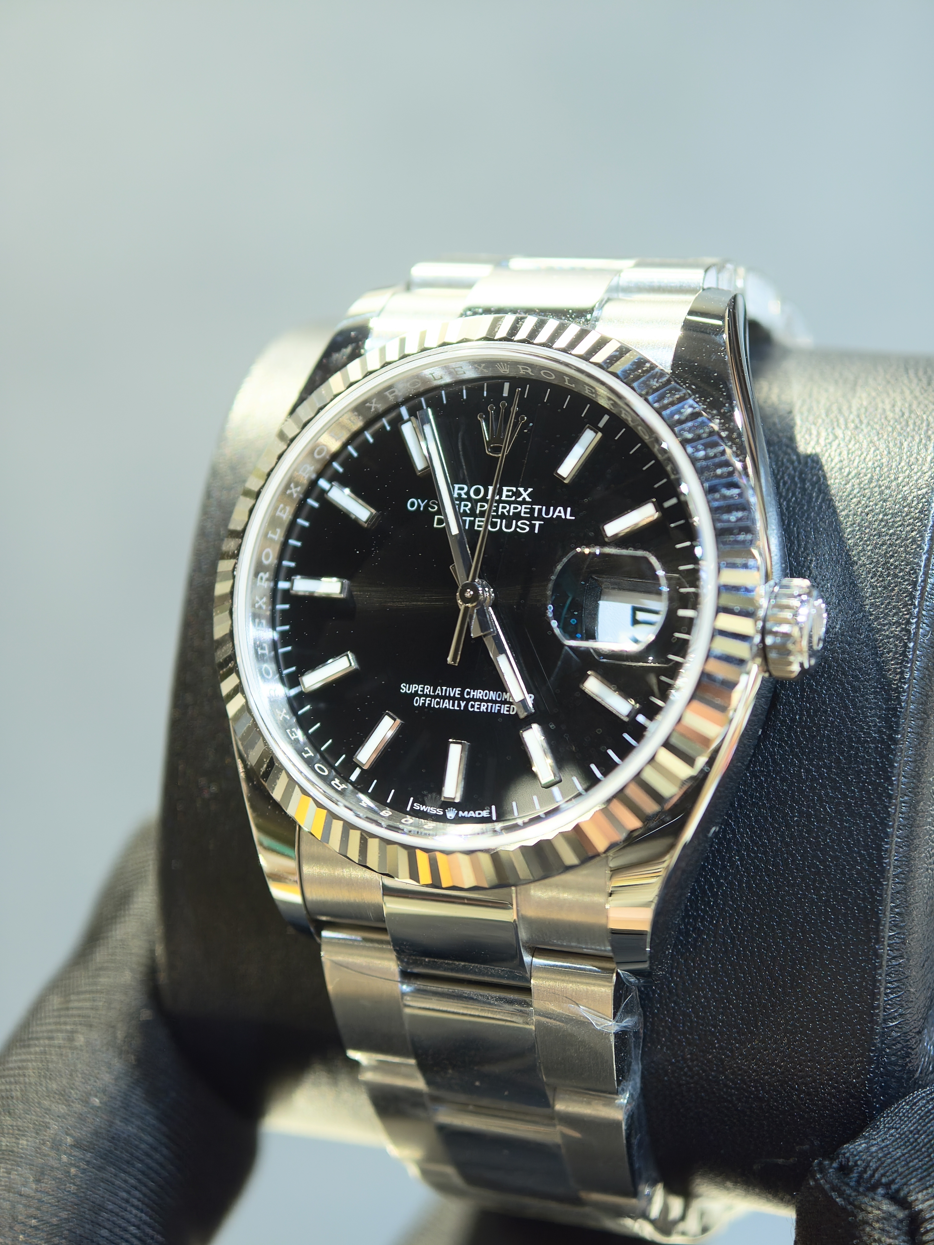 BRAND NEW ROLEX 126234 BLACK DATEJUST 36 WITH OYSTER STEEL STRAP m126234-0016