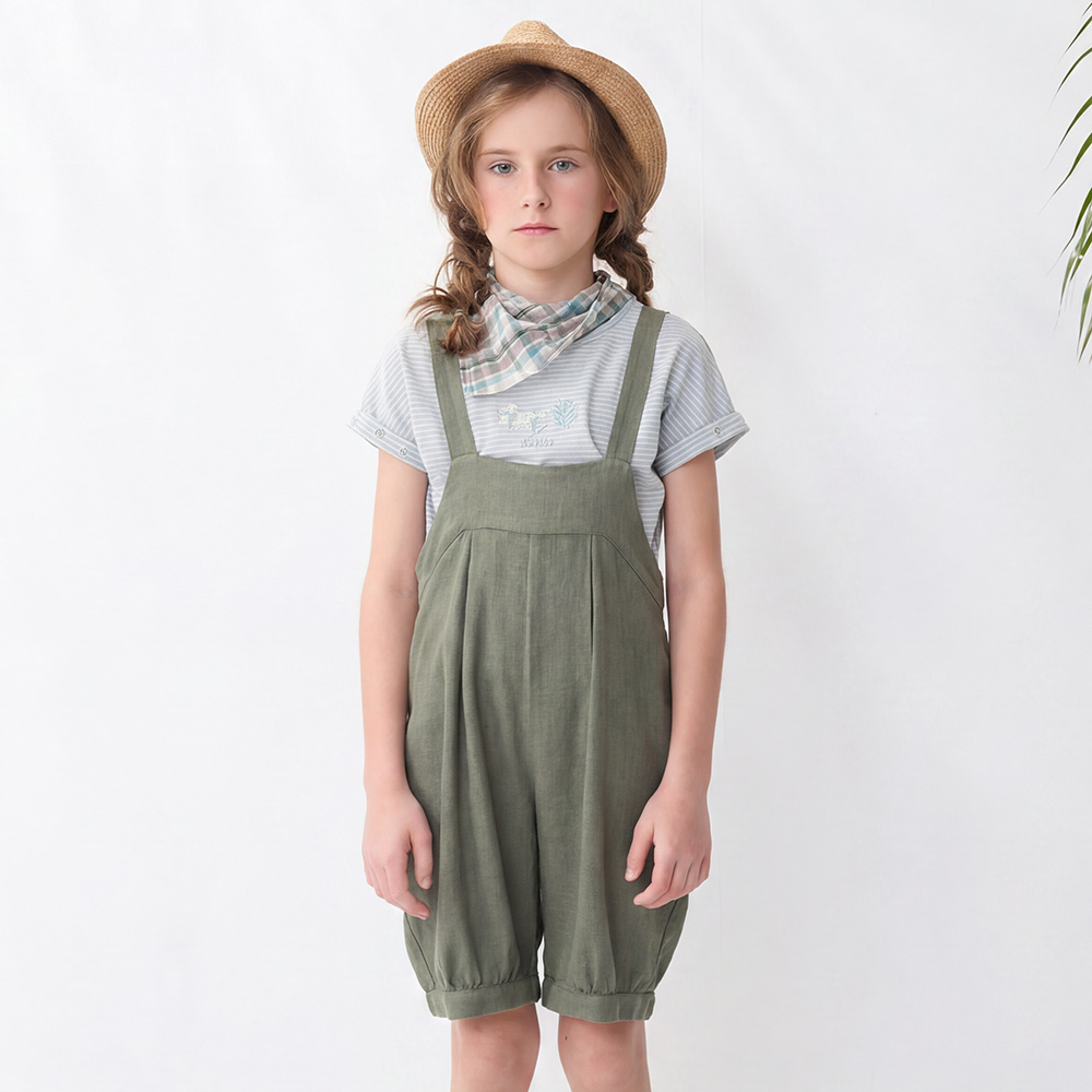 PIPPY 俏皮田園連身吊帶短褲 綠