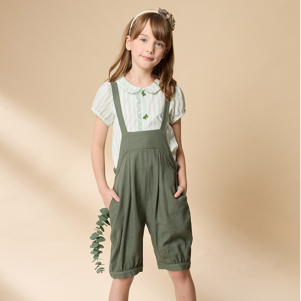 PIPPY 俏皮田園連身吊帶短褲 綠