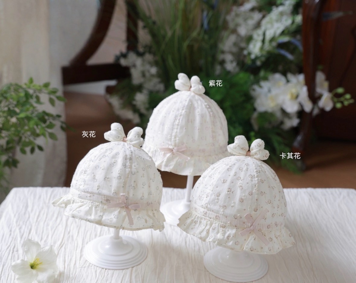 清新小花荷葉邊帽子