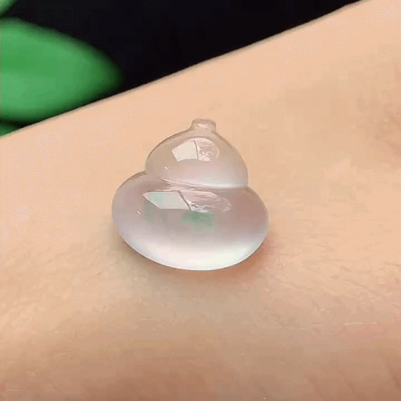 410364 翡翠冰種飄花葫蘆