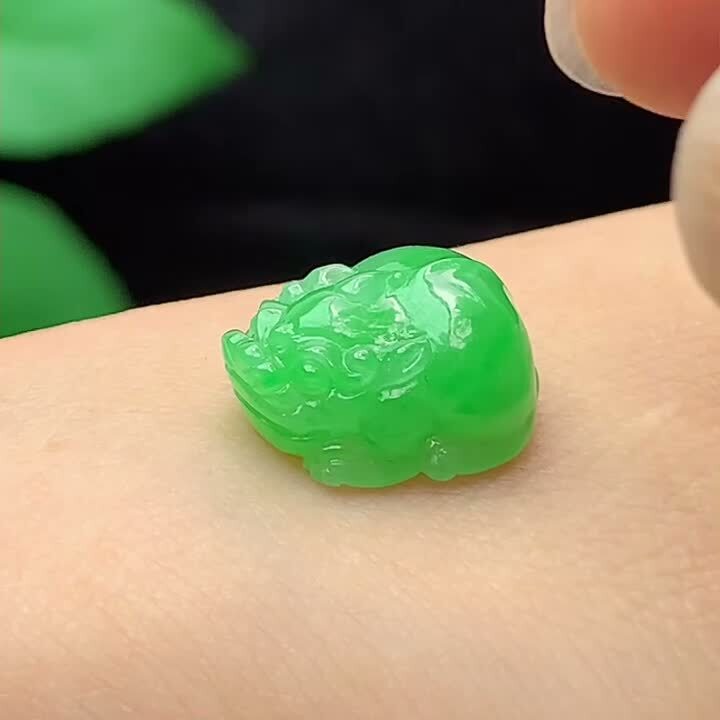 翡翠冰種飄綠貔貅,天然翡翠A玉, 緬甸玉, Jade, Jadeite