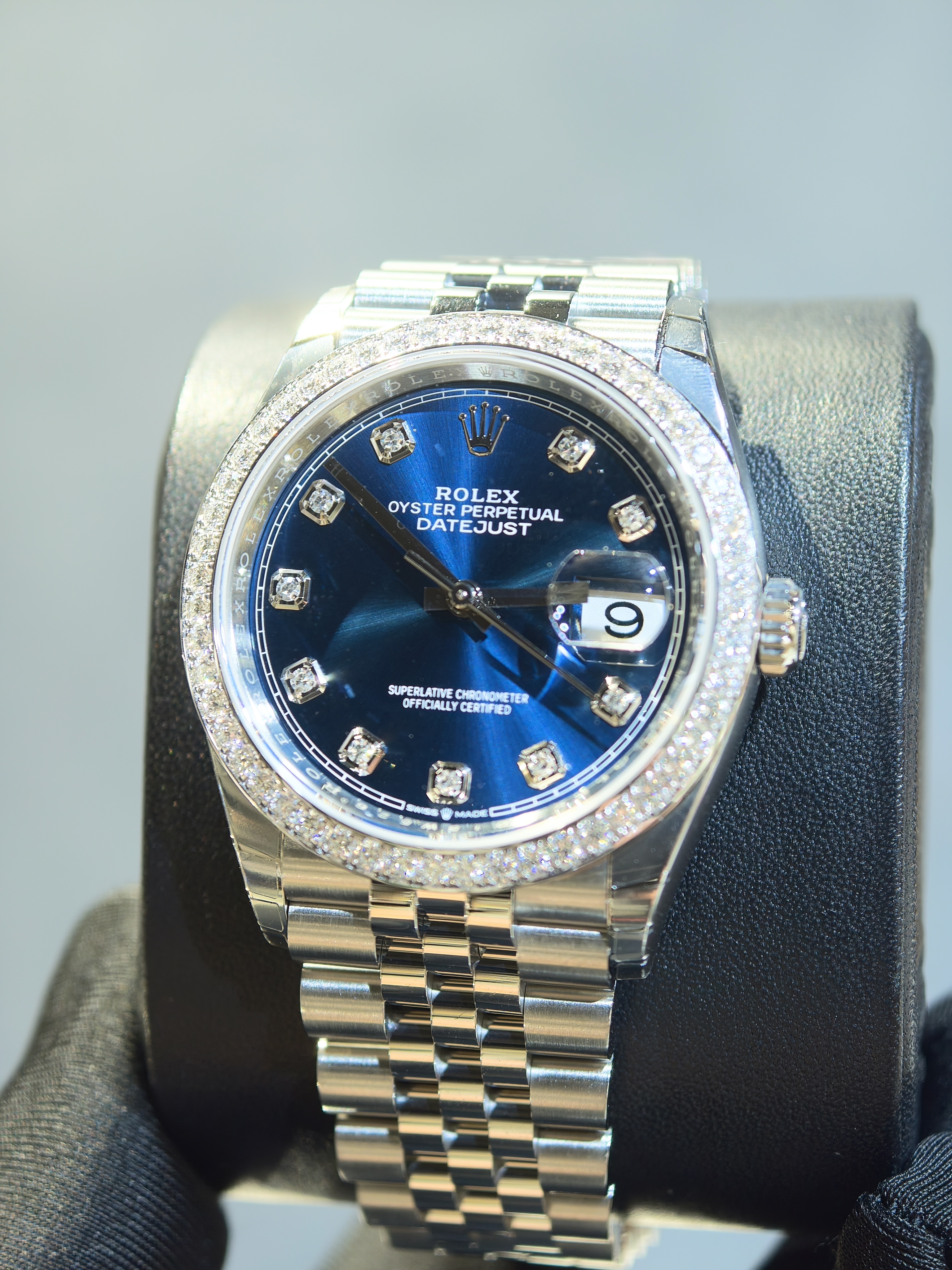BRAND NEW ROLEX 126284RBR BLUE DATEJUST 36 DIAMOND BEZEL STEEL OYSTER STRAP m126284rbr-0029 126284