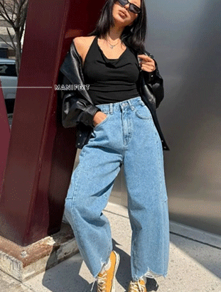 ᴴᴼᵀ ▸▸店長推薦◃◃ 春夏新款/褲腳破損蘿蔔褲 MANIFEST正韓🇰🇷