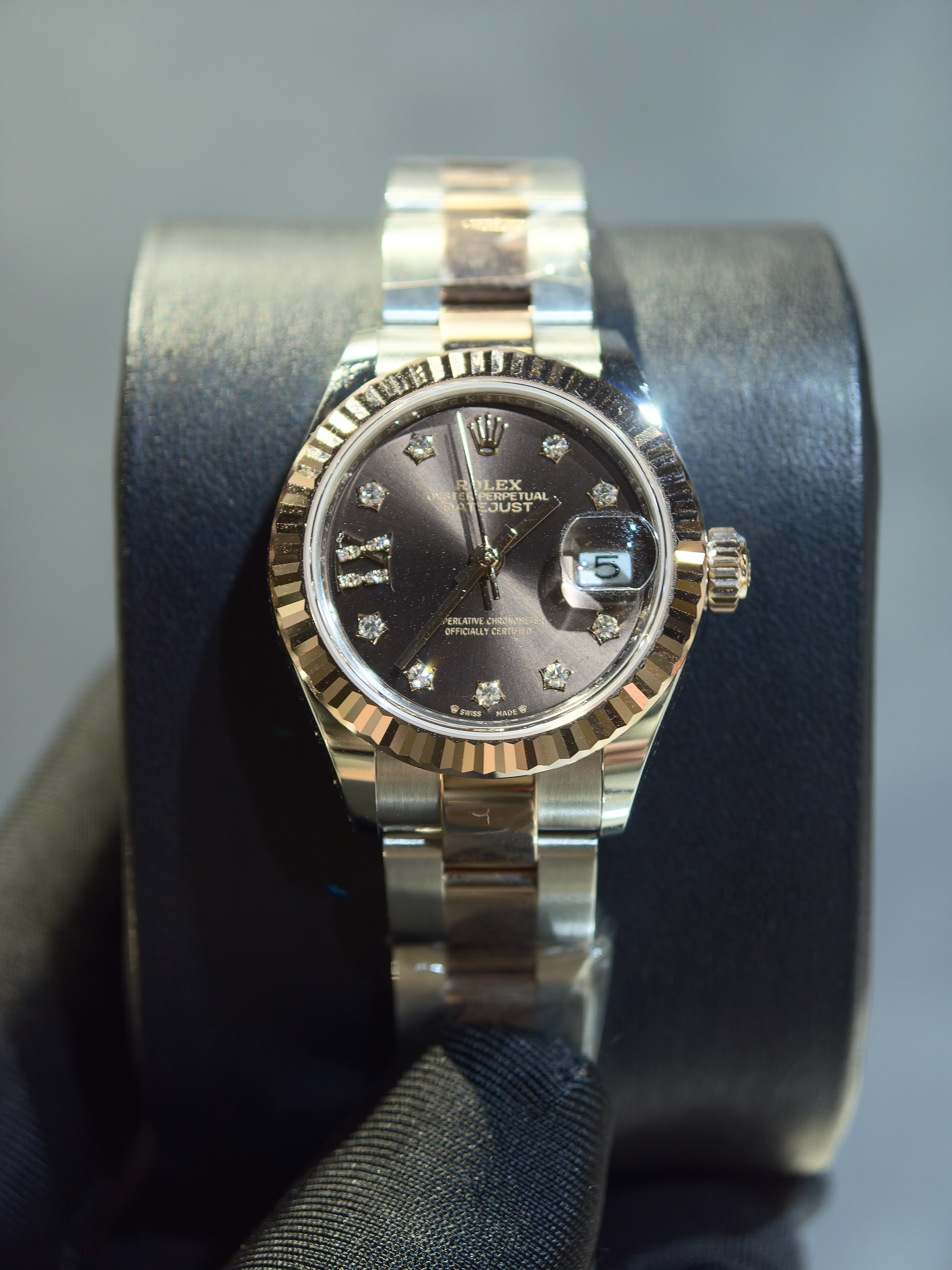 BRAND NEW ROLEX 279171G CHOCOLATE DIAL DIAMOND MARK LADY-DATEJUST JUBILEE STRAP 28MM 279171 m279171-0012