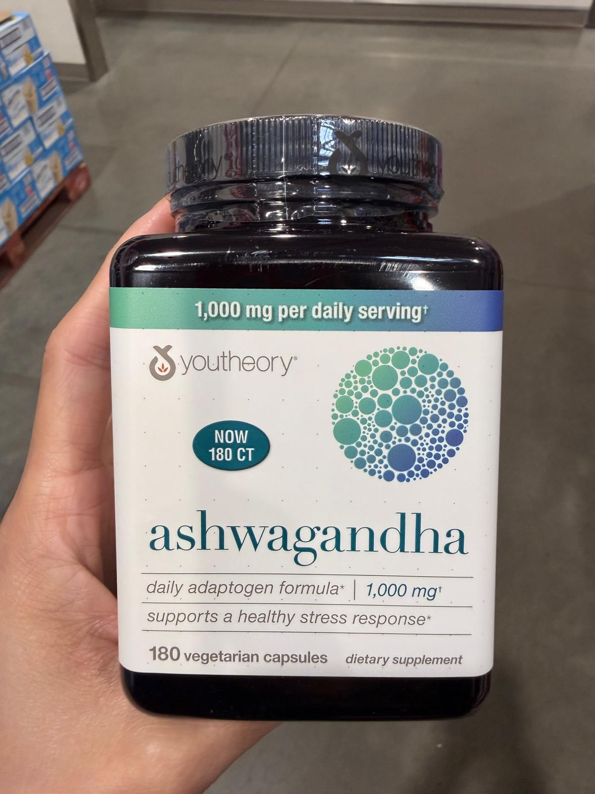 YN012 Youtheory 南非醉茄 (印度人蔘) 1,000毫克 180粒 EXP: 12.2027