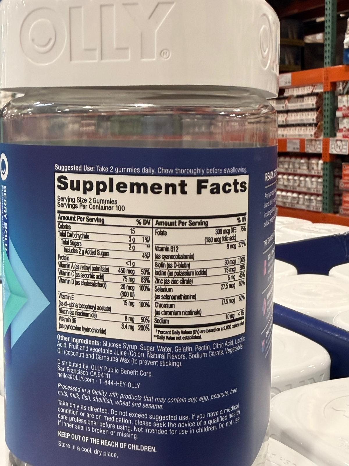 YN014 Olly 男士多元維他命軟糖 200粒 EXP: 06.2027