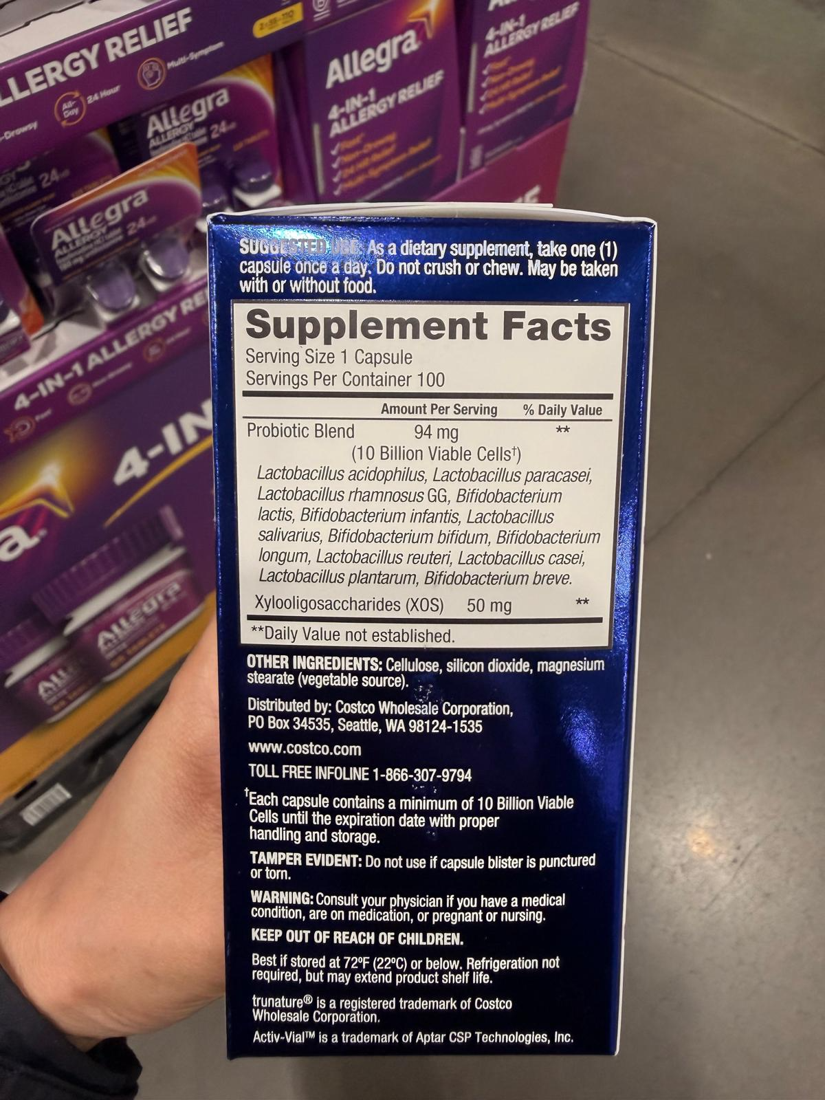 YN015 trunature 益生菌 100億強效消化 100粒素食膠囊 EXP: 01.2028