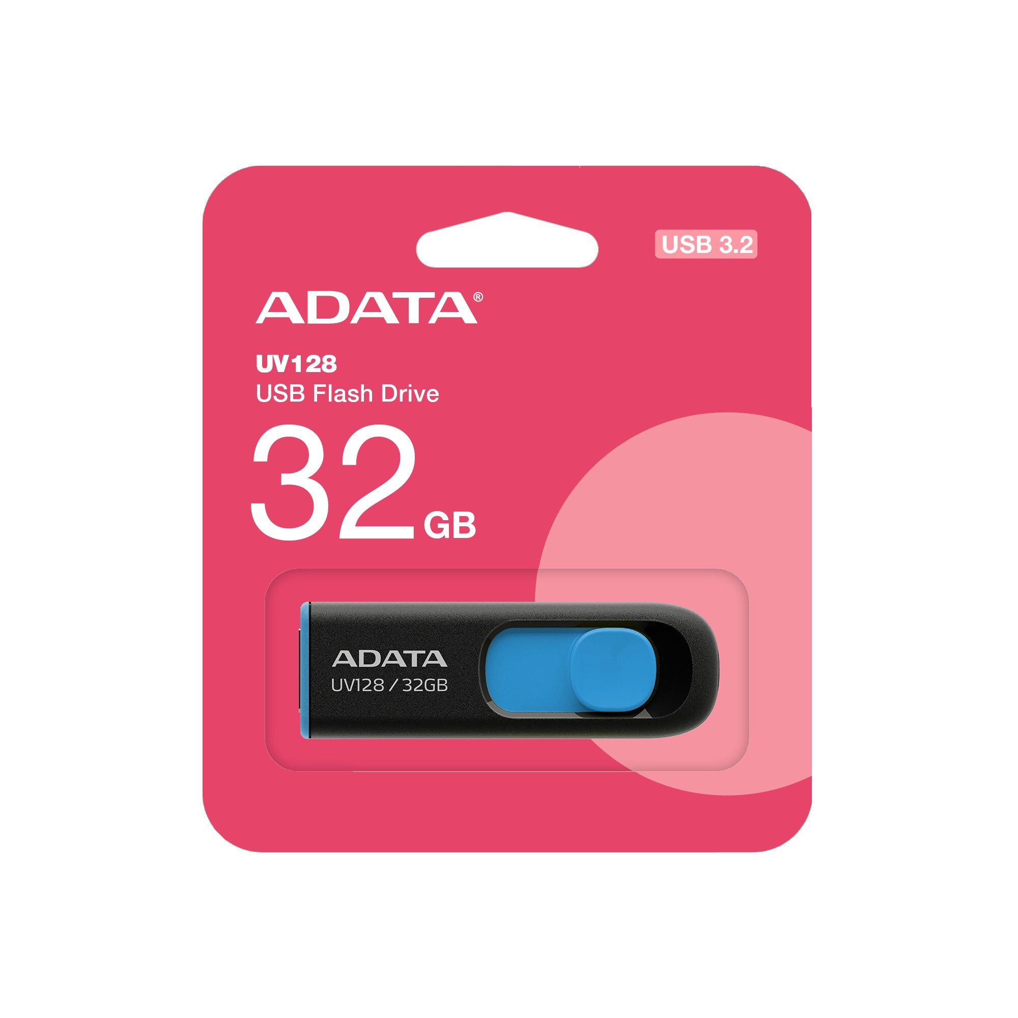 【ADATA 威剛】UV128隨身碟(藍色)-32GB/64GB 隨身碟 滑蓋 伸縮 USB3.2