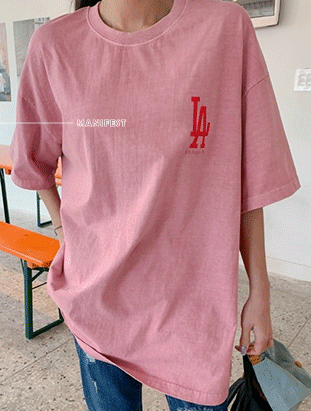 ᴴᴼᵀ ▸▸店長推薦◃◃ 春夏新款/水洗英文字LA長版上衣 MANIFEST正韓🇰🇷