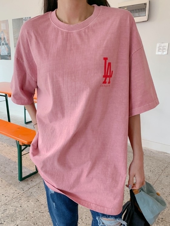 ᴴᴼᵀ ▸▸店長推薦◃◃ 春夏新款/水洗英文字LA長版上衣 MANIFEST正韓🇰🇷
