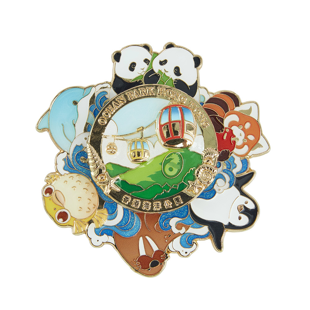 熊貓與好友團轉轉冰箱貼