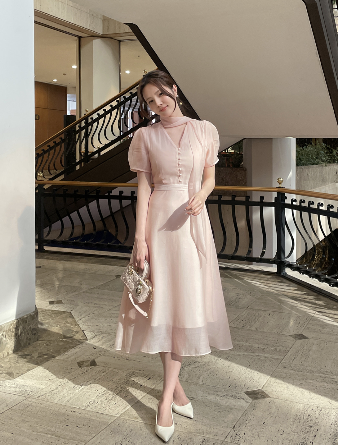 Nadia 浪漫雪紡絲帶洋裝 [ 3色 / S,M]