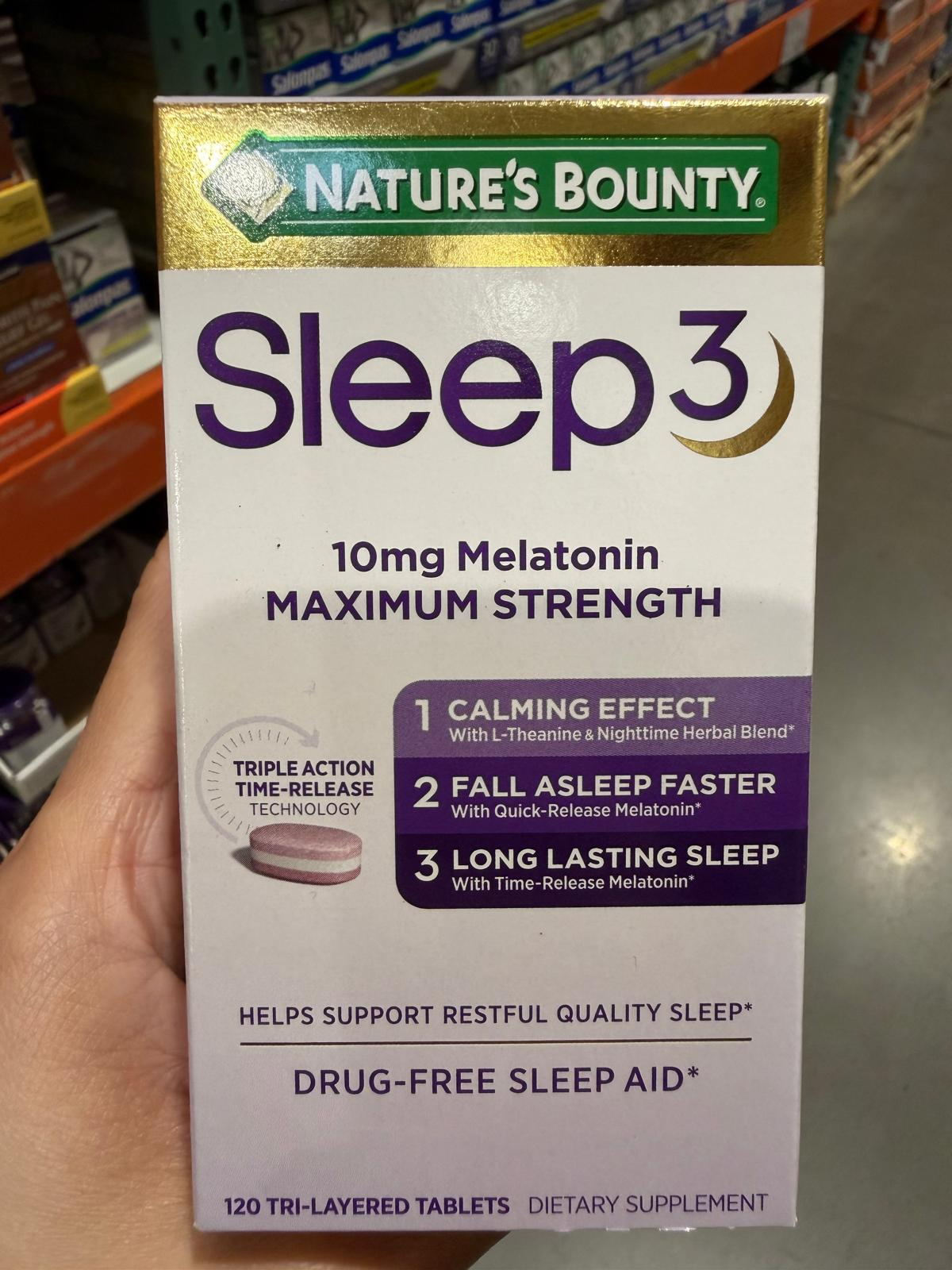 YN033 Nature's Bounty Sleep3 三層褪黑激素膳食補充劑 EXP: 05.2027