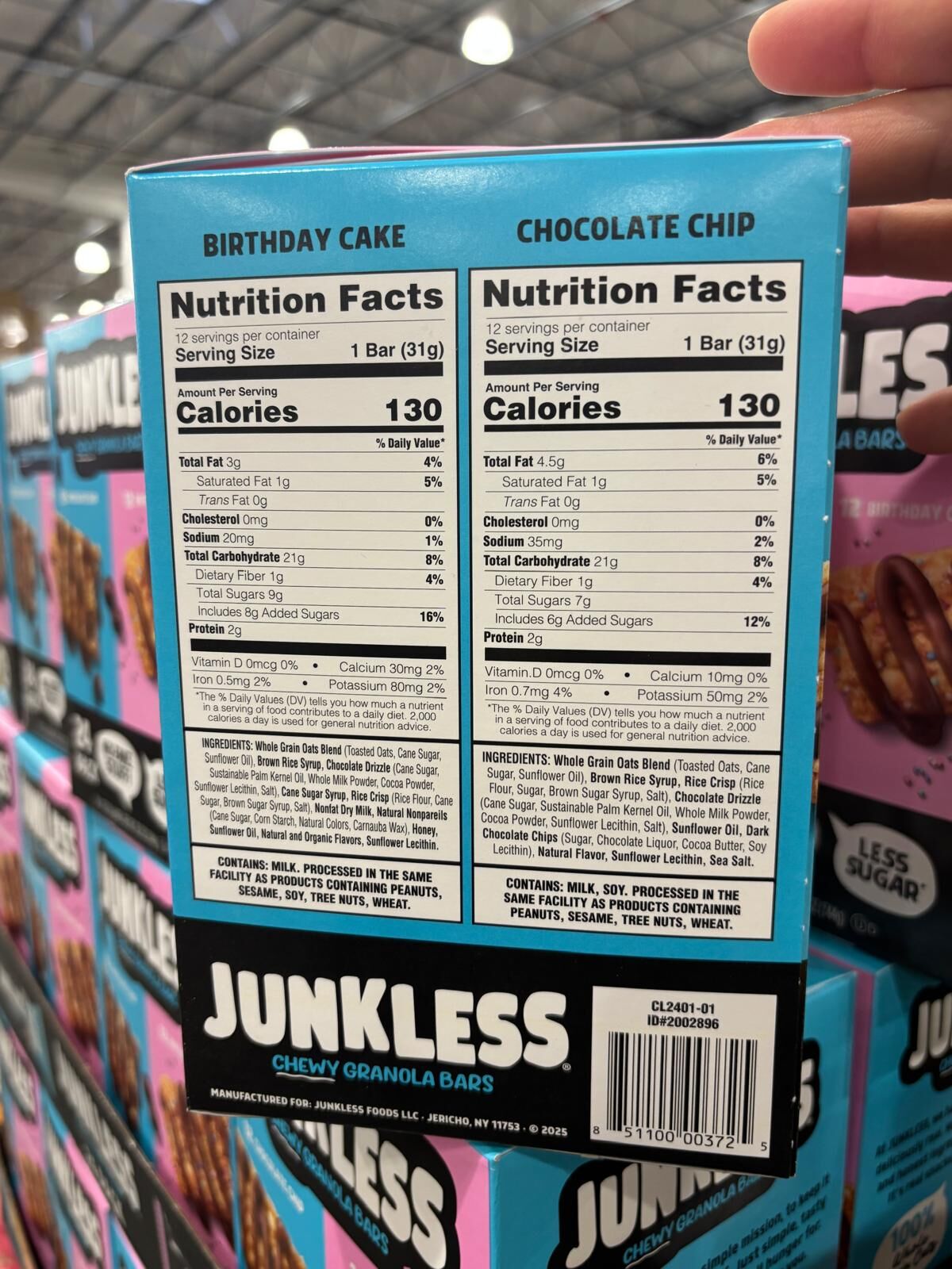 YN126 Junkless Chewy Granola Bars 軟嚼穀麥棒 24PACK EXP: 02.2027