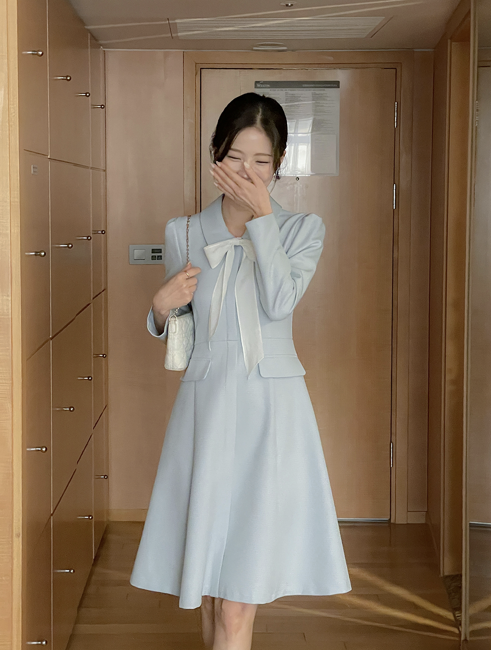 Ophelia 優雅蝴蝶結收腰洋裝 [ 3色 / S,M]