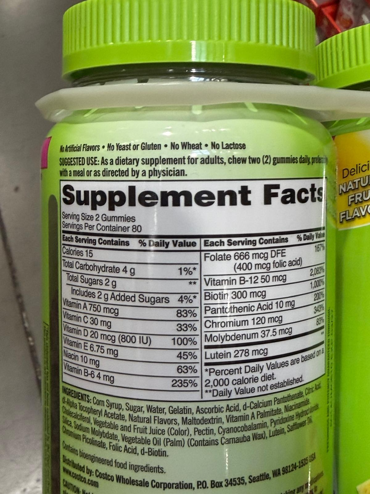 YN035 Kirkland Signature 成人綜合維他命軟糖 160粒X2 EXP: 03.2027