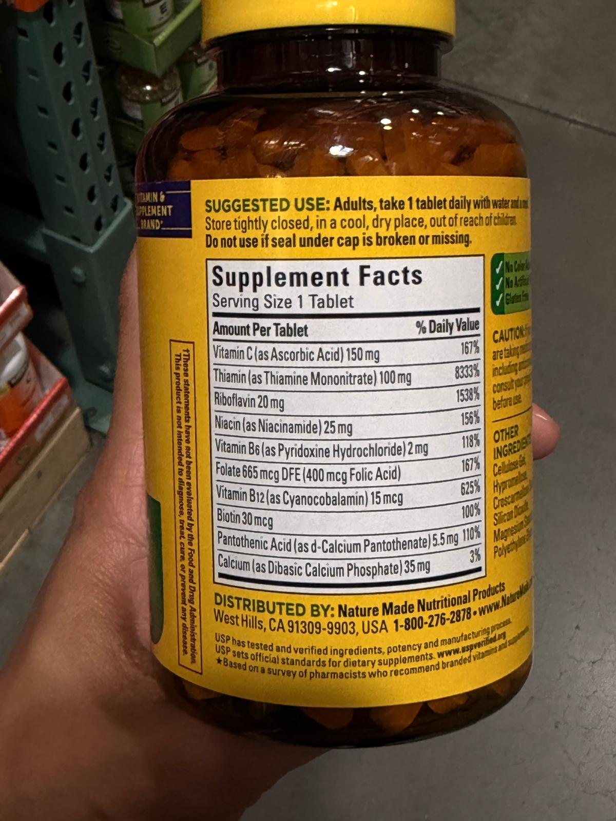 YN043 Nature Made 超級維生素B 群加維生素C 營養補充劑 460片 EXP: 10.2027