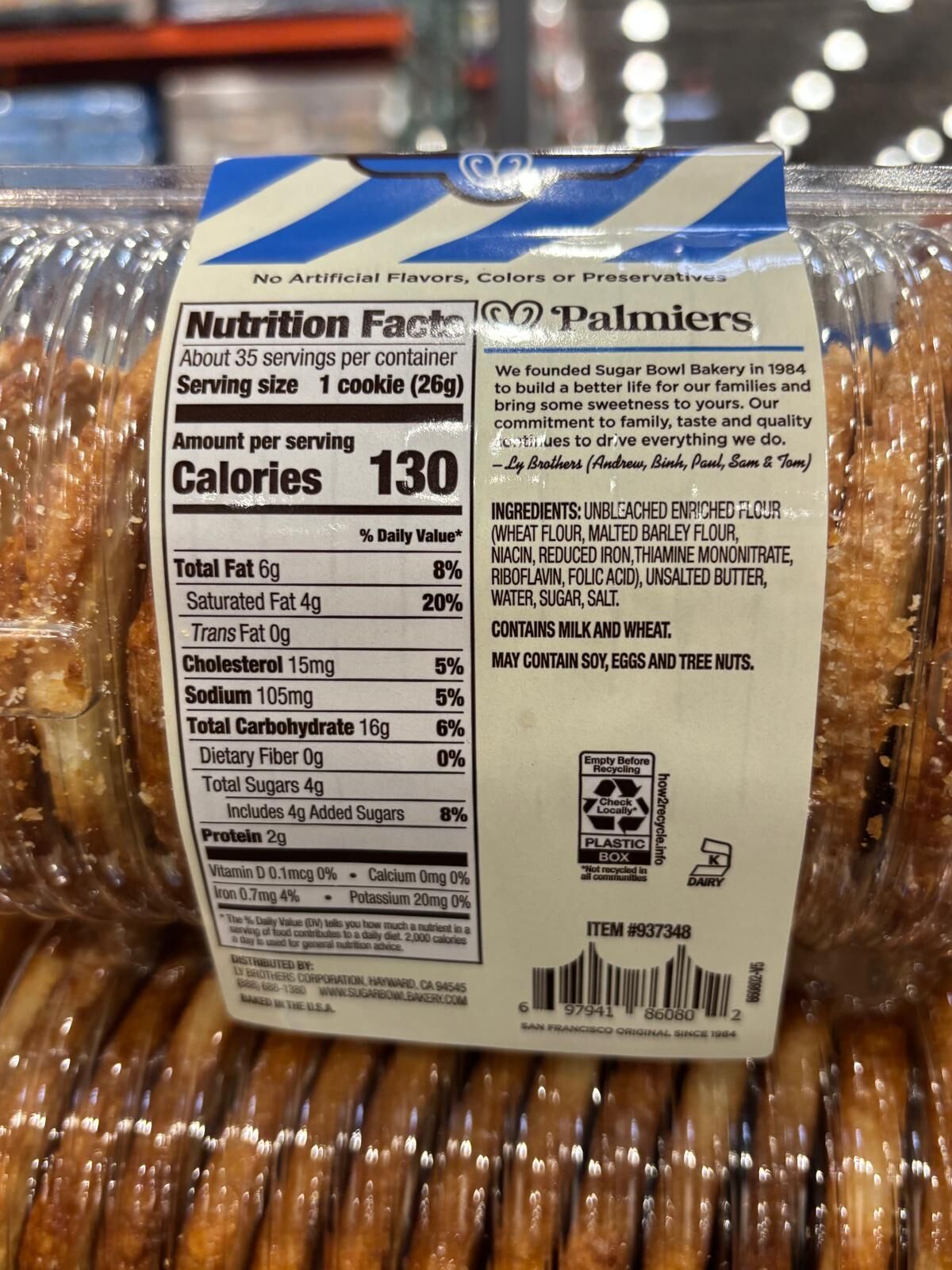 YN111 Sugar Bowl Bakery 蝴蝶酥 907G EXP: 12.2026