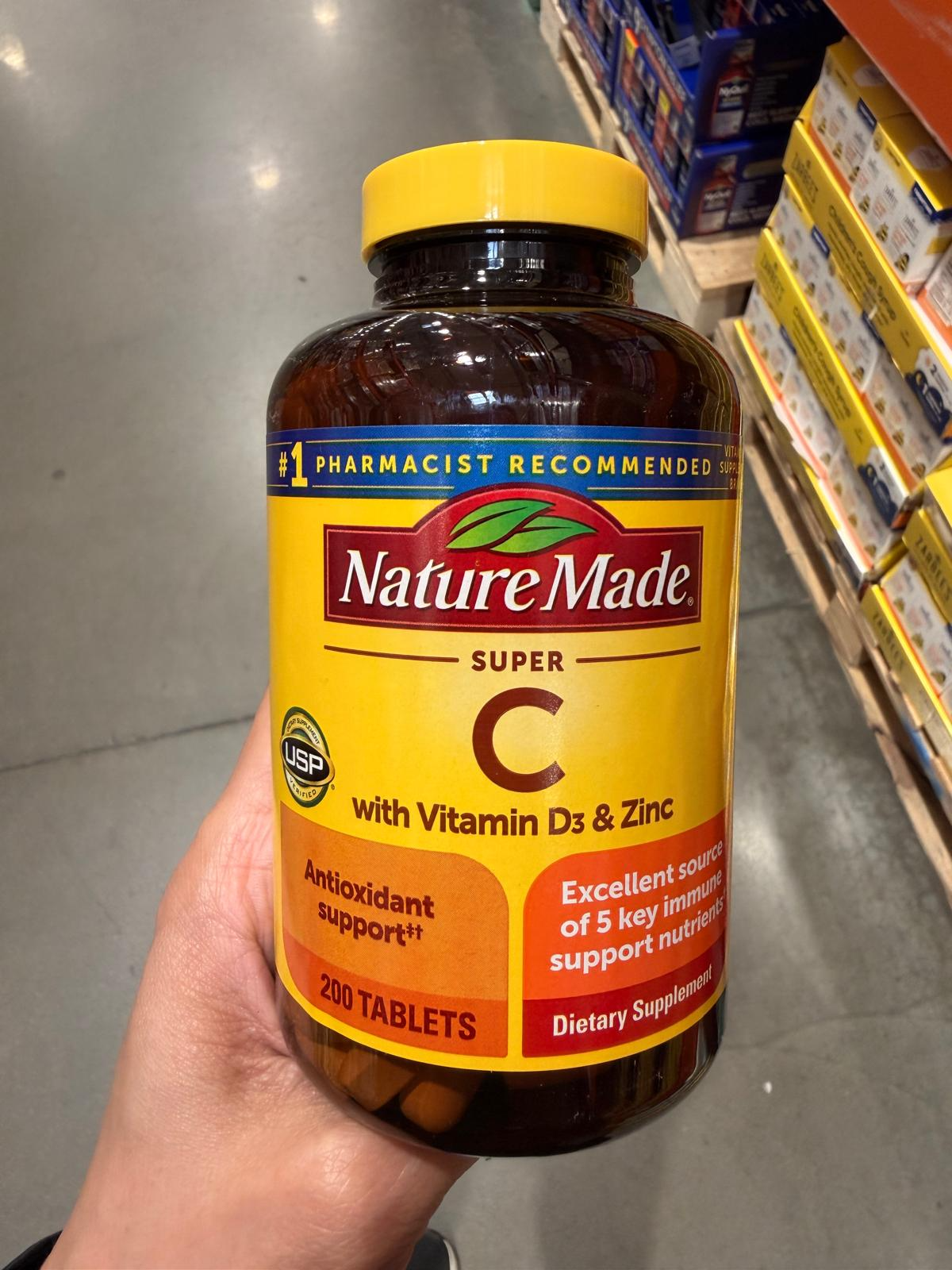 YN045 Nature Made 超級維他命C與維生素D3及鋅的膳食補充劑 200片 EXP: 11.2027