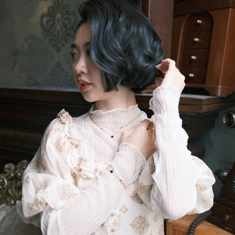 舊夢之海 項鍊 黑瑪瑙 安定 珍珠母貝 溫柔 天然珍珠 鈦鋼項鍊