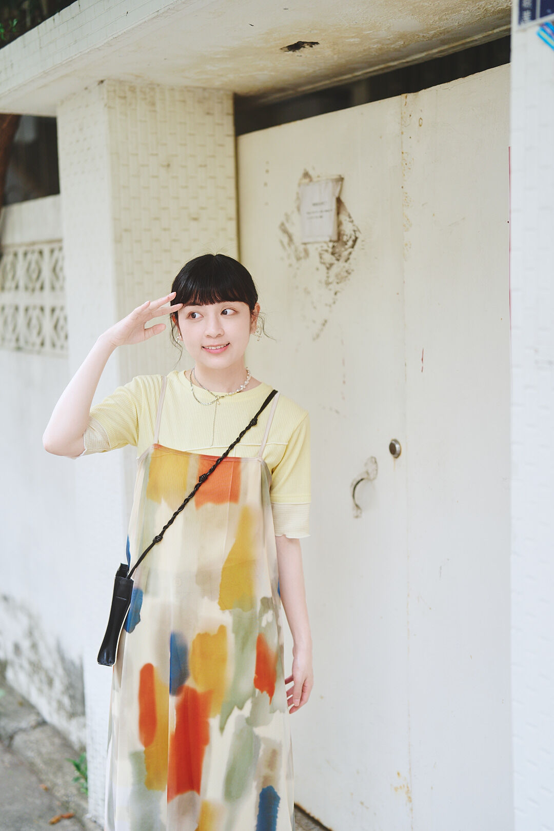 (預購)日光暈染！水彩透明感吊帶裙(四色-米彩)