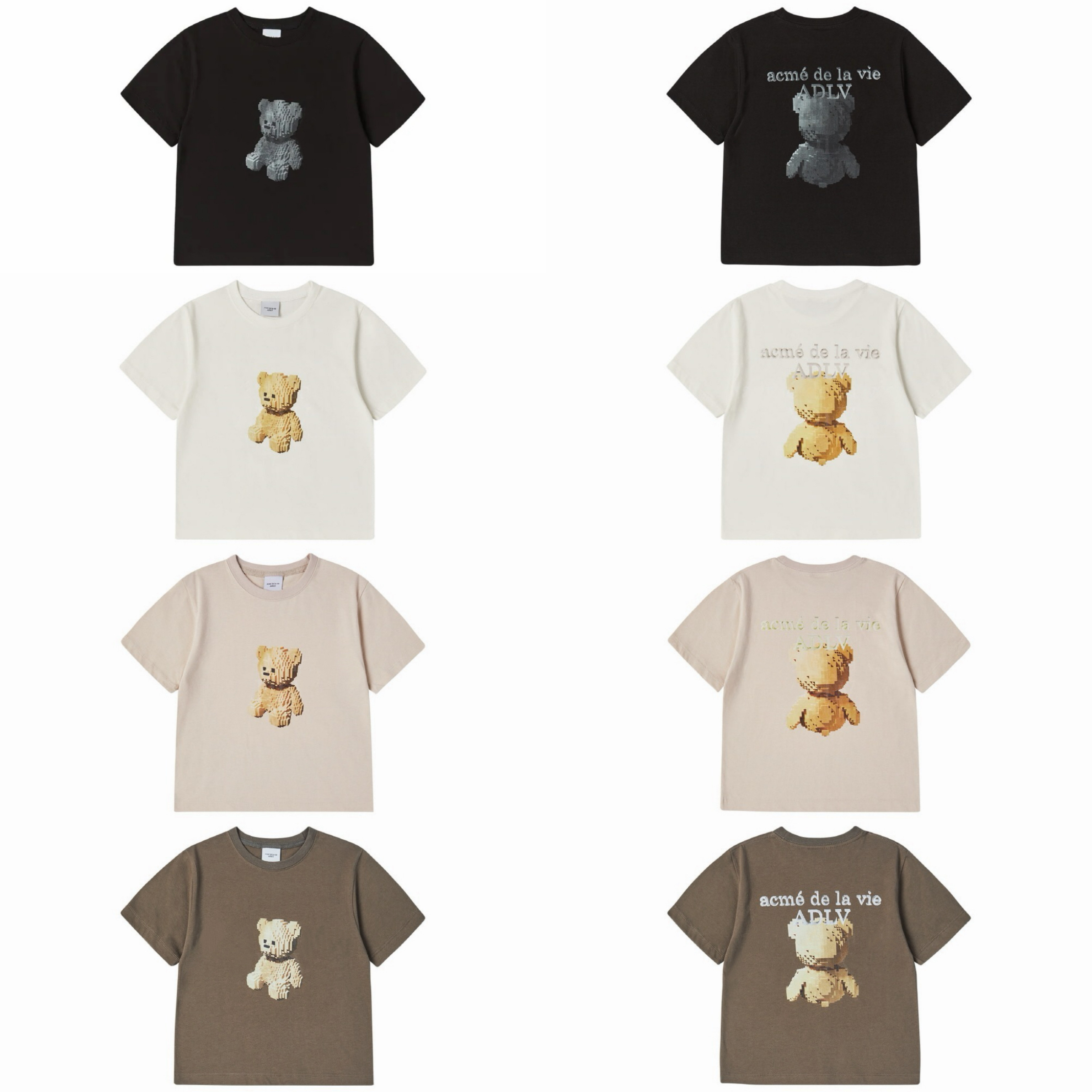 【23】ADLV KIDS BLOCK BEAR SHORT SLEEVE T-SHIRT (4個尺碼 / 4色選擇)