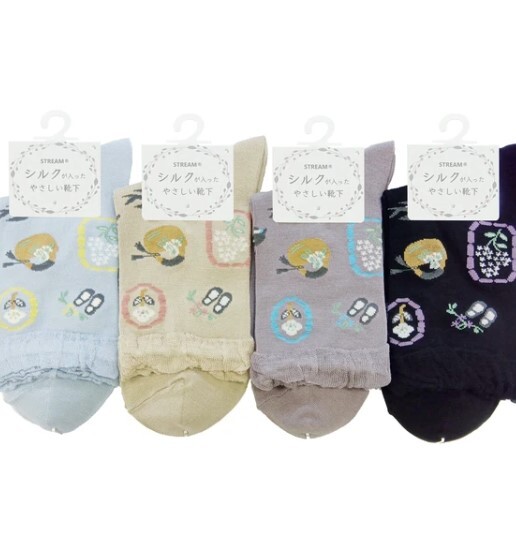 鞋子袋花圖案短襪