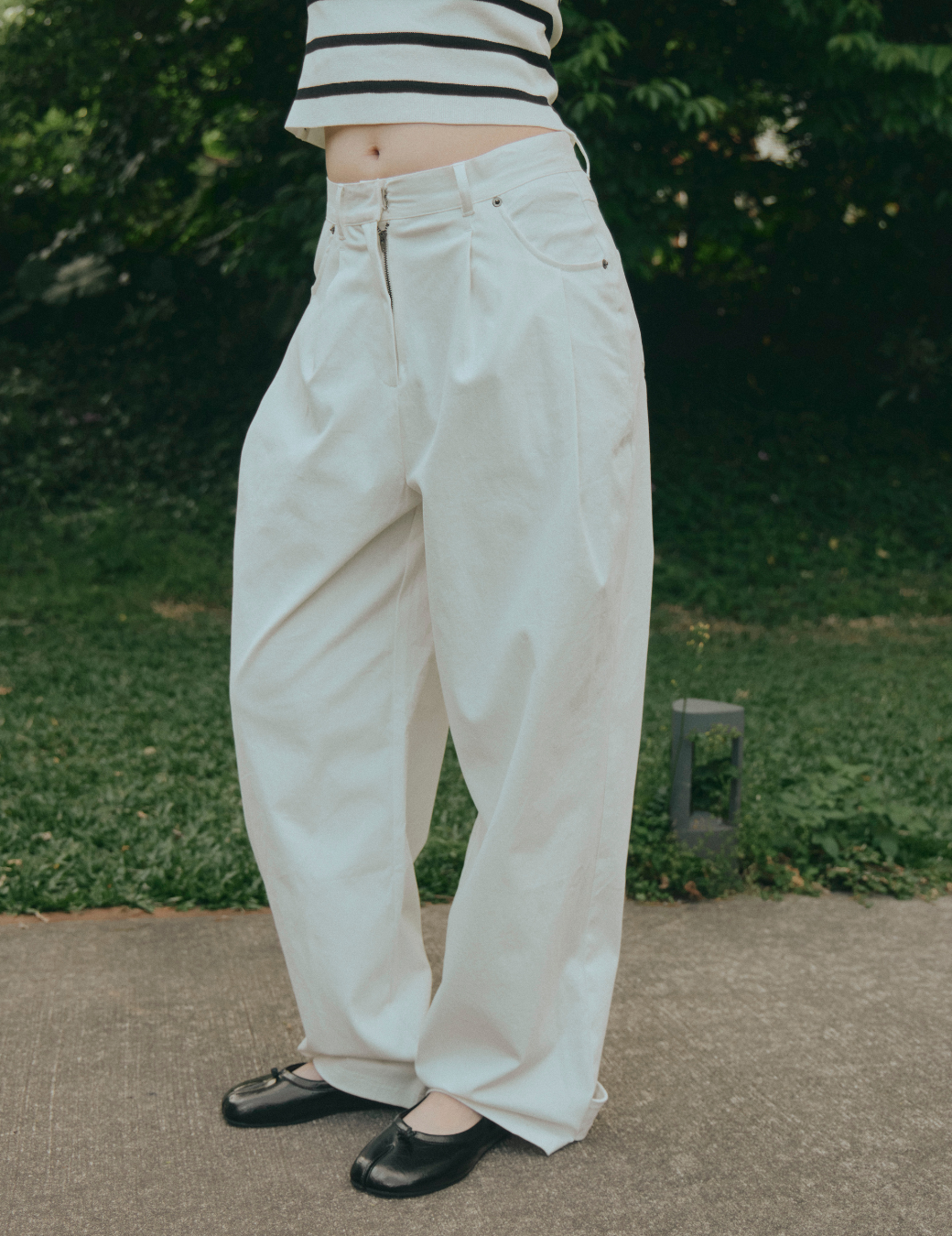 壓扣設計繭型長褲（3尺寸）