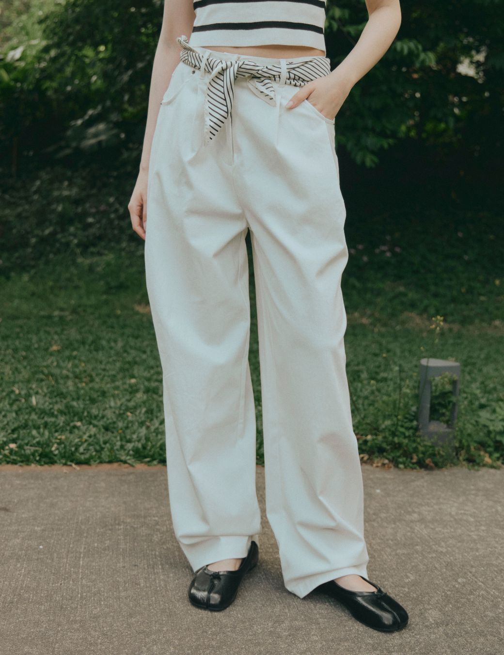 壓扣設計繭型長褲（3尺寸）