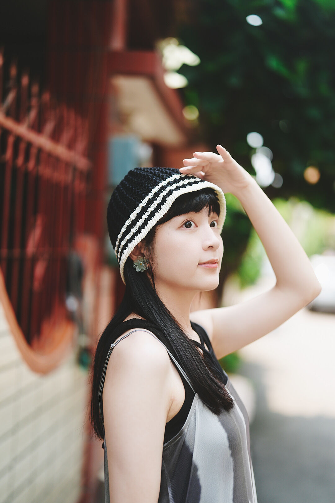 (預購)夏的散文！手編風條紋鉤針編織帽(兩色)