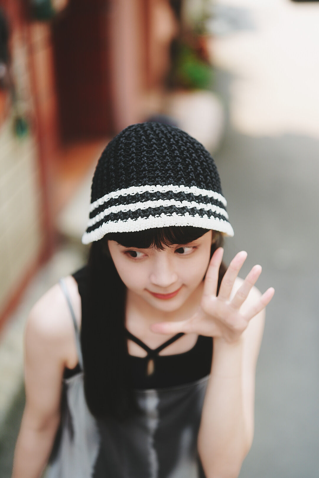 (預購)夏的散文！手編風條紋鉤針編織帽(兩色)