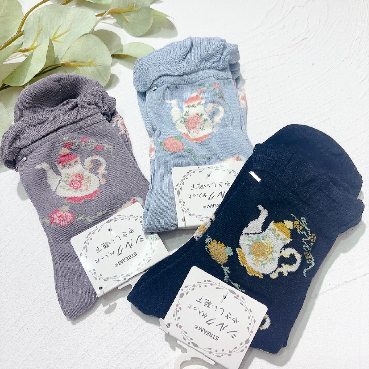 下午茶圖案短襪