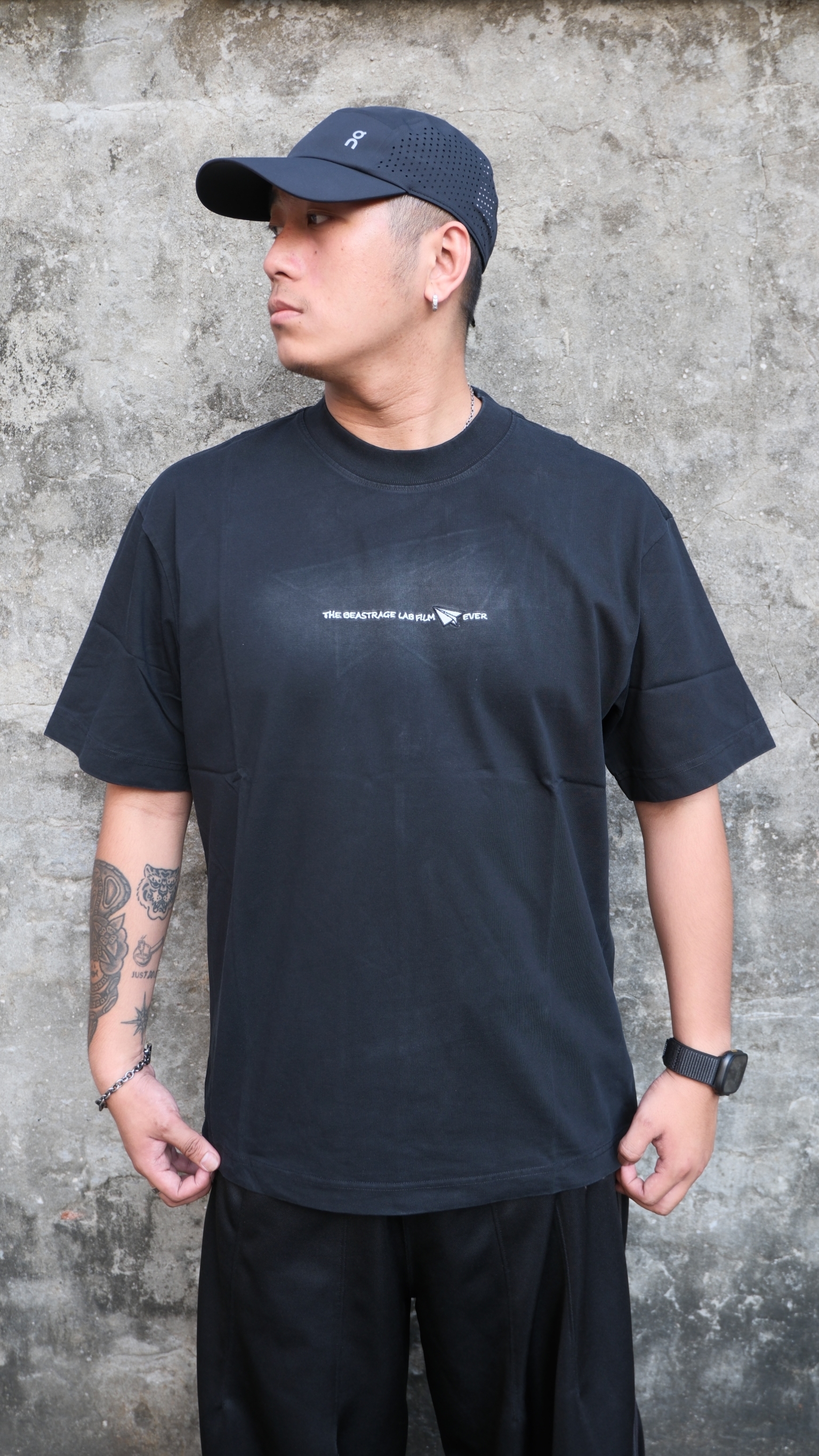XUJU 重磅 暈染 貼布 箭頭 短Tee X9958