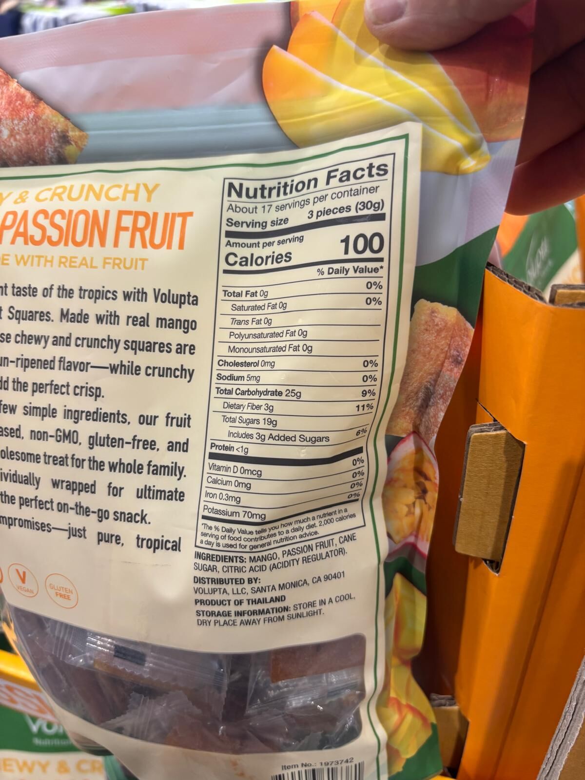 YN099 Volupta Nutrition by Nature 芒果百香果軟脆方塊酥 510G