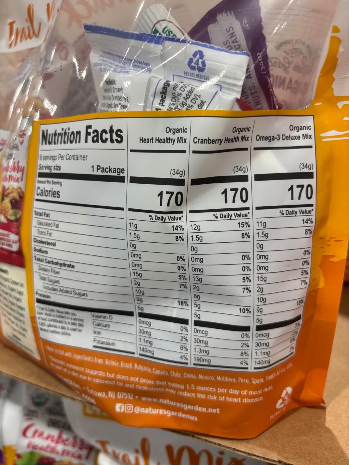 YN098 Nature's Garden 有機什錦果仁輕食包 24BAGS EXP: 03.2027