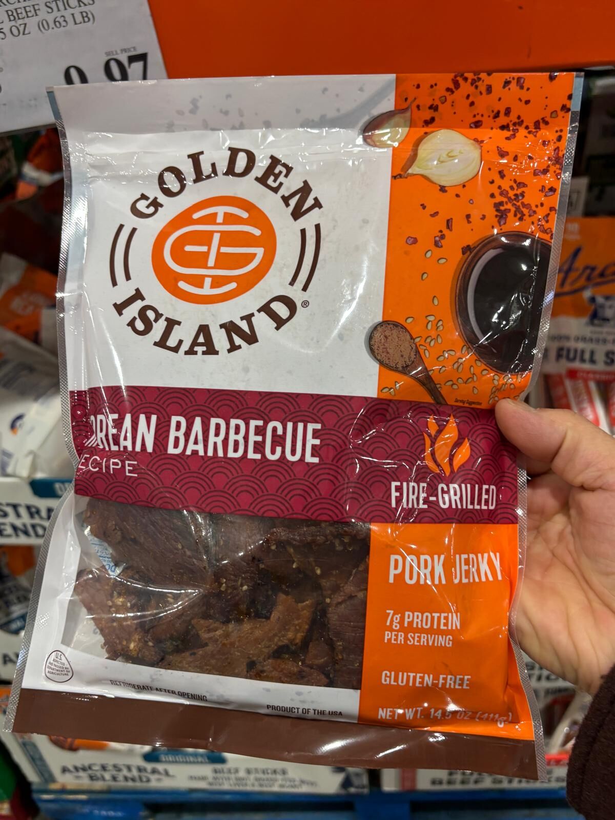 YN094 Golden Island 韓式燒烤風味火烤豬肉乾 14.5OZ EXP: 03.2027