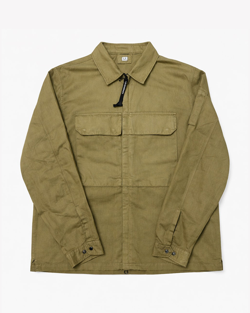 C.P. Company - Cotton Linen Zipped Lens Overshirt - 20CMOS080A110626G