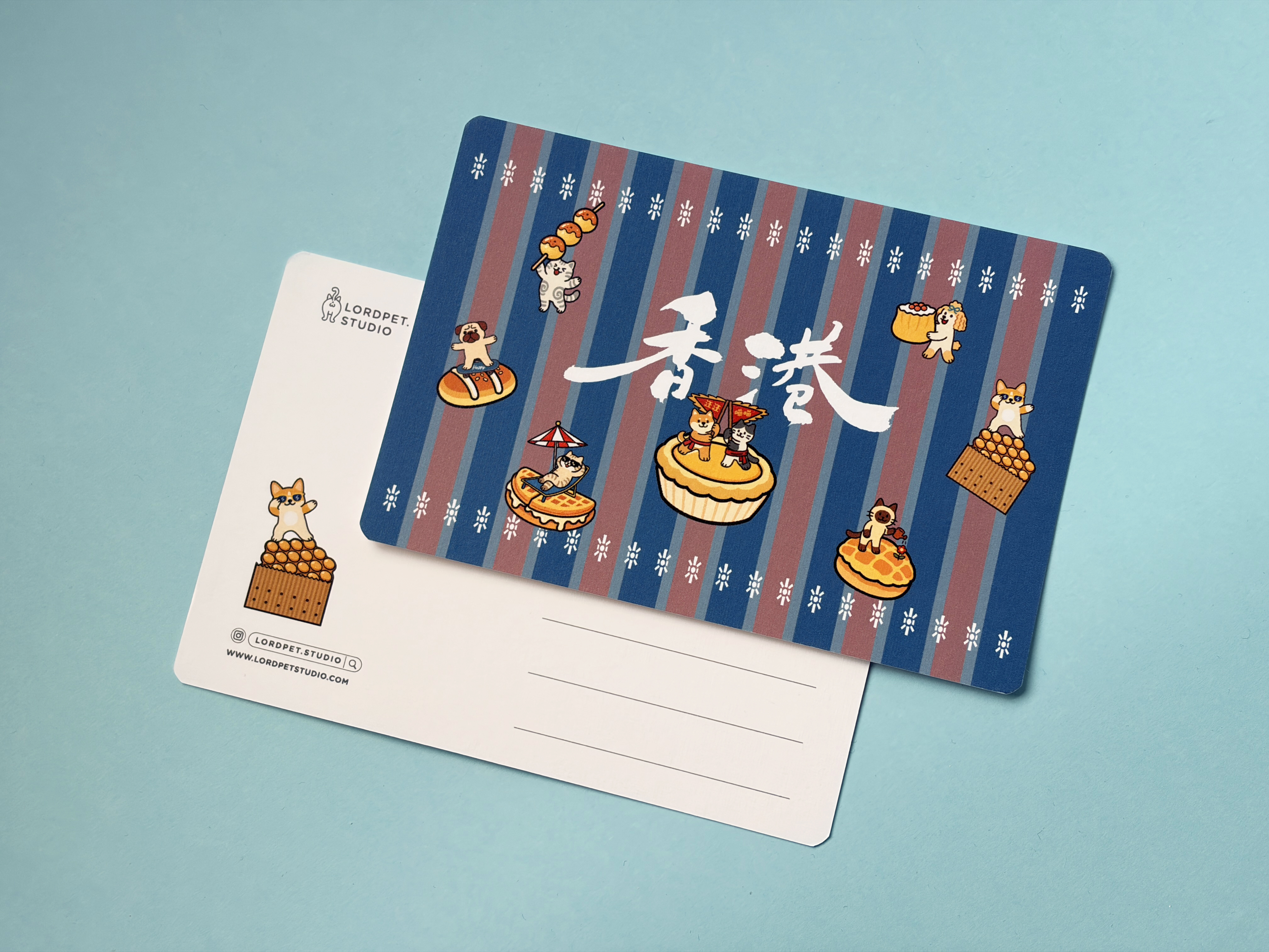 汪喵香港遊名信片-小食
