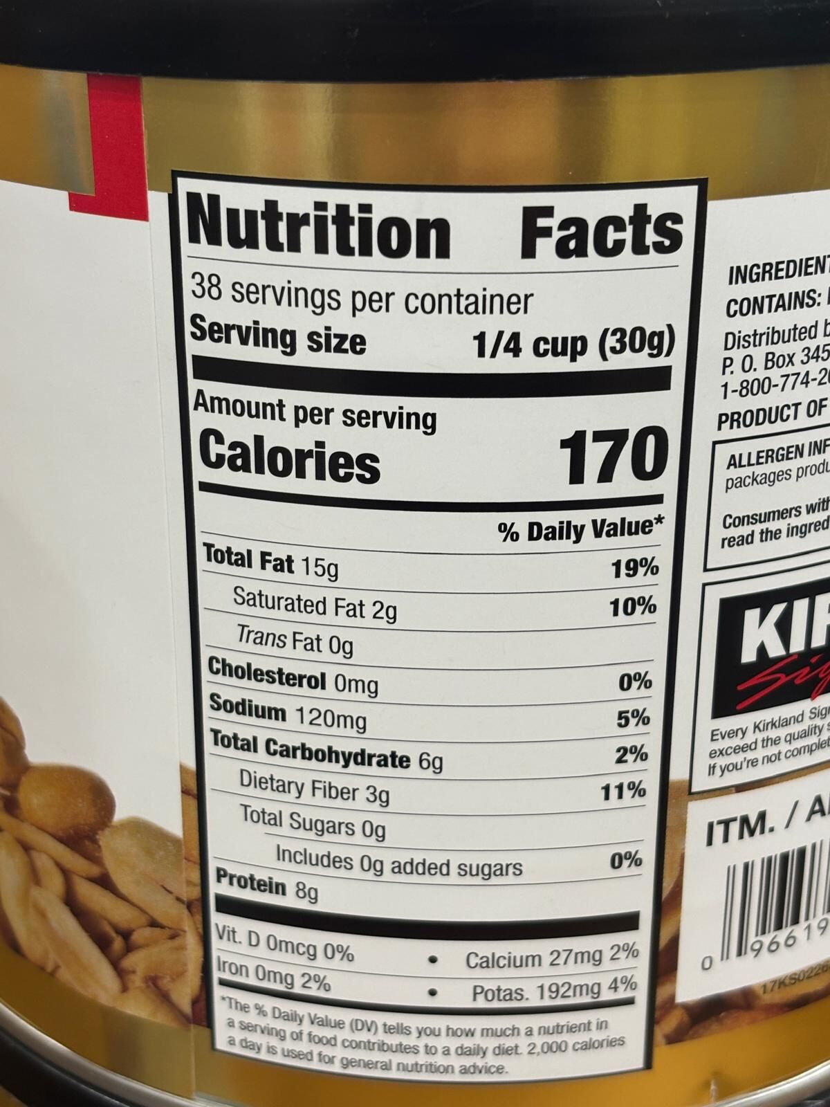 YN086 Kirkland Signature 特大花生(烘烤鹹味) 1.13KG EXP: 10.2026