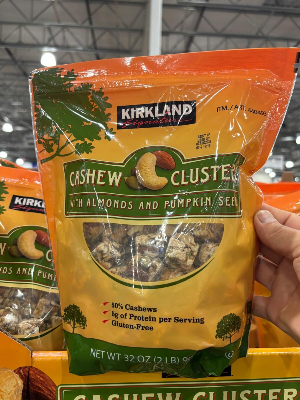YN082 Kirkland Signature 腰果杏仁南瓜籽脆片 32OZ EXP: 10.2026