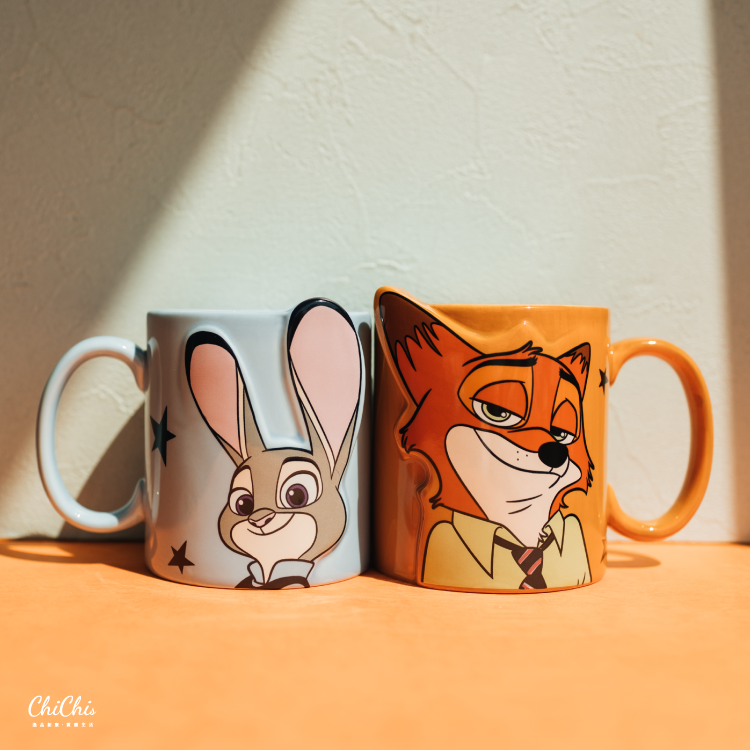 日本進口｜Zootopia 動物方城市尼克＆茱蒂對杯馬克杯組【情侶對杯/交換禮物/生日禮物】