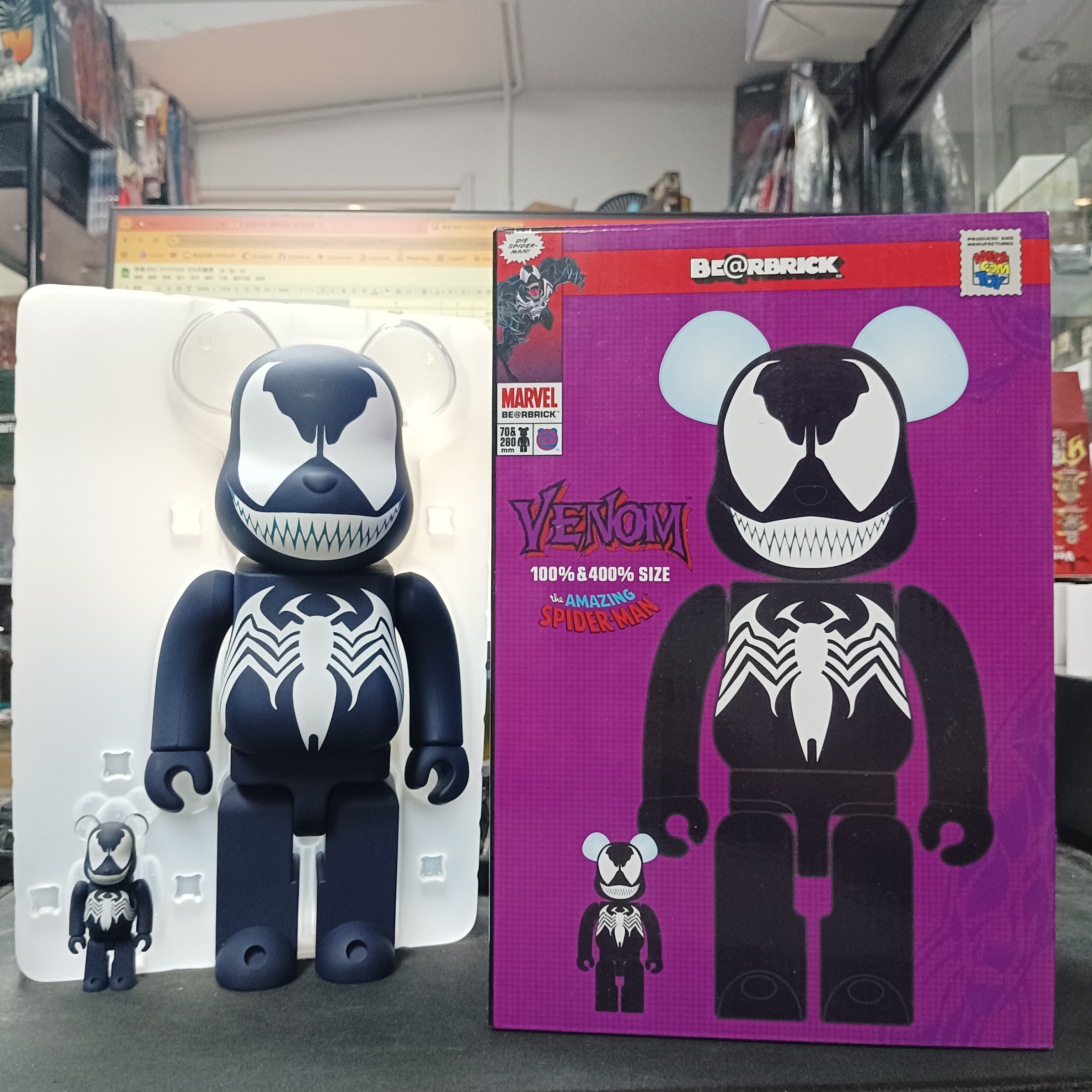 寄賣-其它-Bearbrick The Amazing spiderman Venom 400%