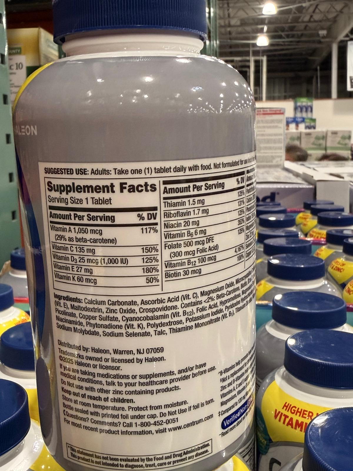 YN055 Centrum Silver 男士50+ 綜合維他命 275片 EXP: 10.2027