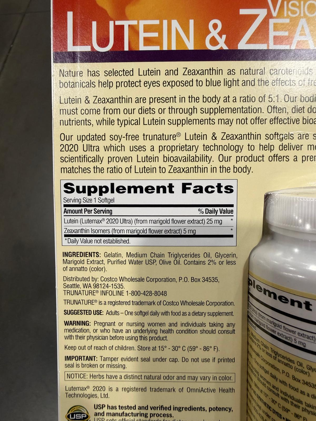 YN056 Trunature Vision Complex 葉黃素與玉米黃質營養補充劑 140粒 EXP: 01.2028