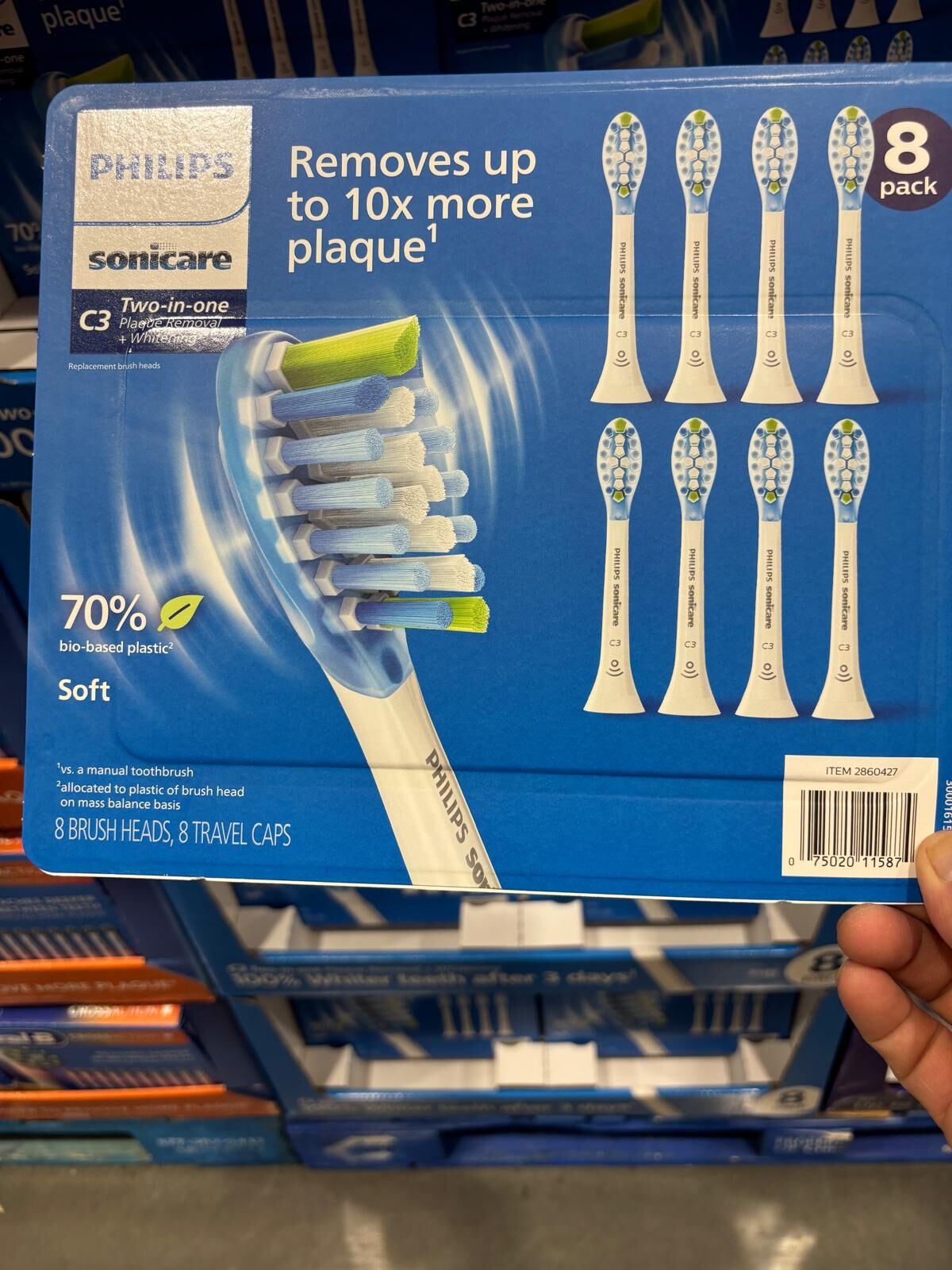 YN066 Philips Sonicare C3 二合一潔齒亮白替換軟毛刷頭 (一套8個)