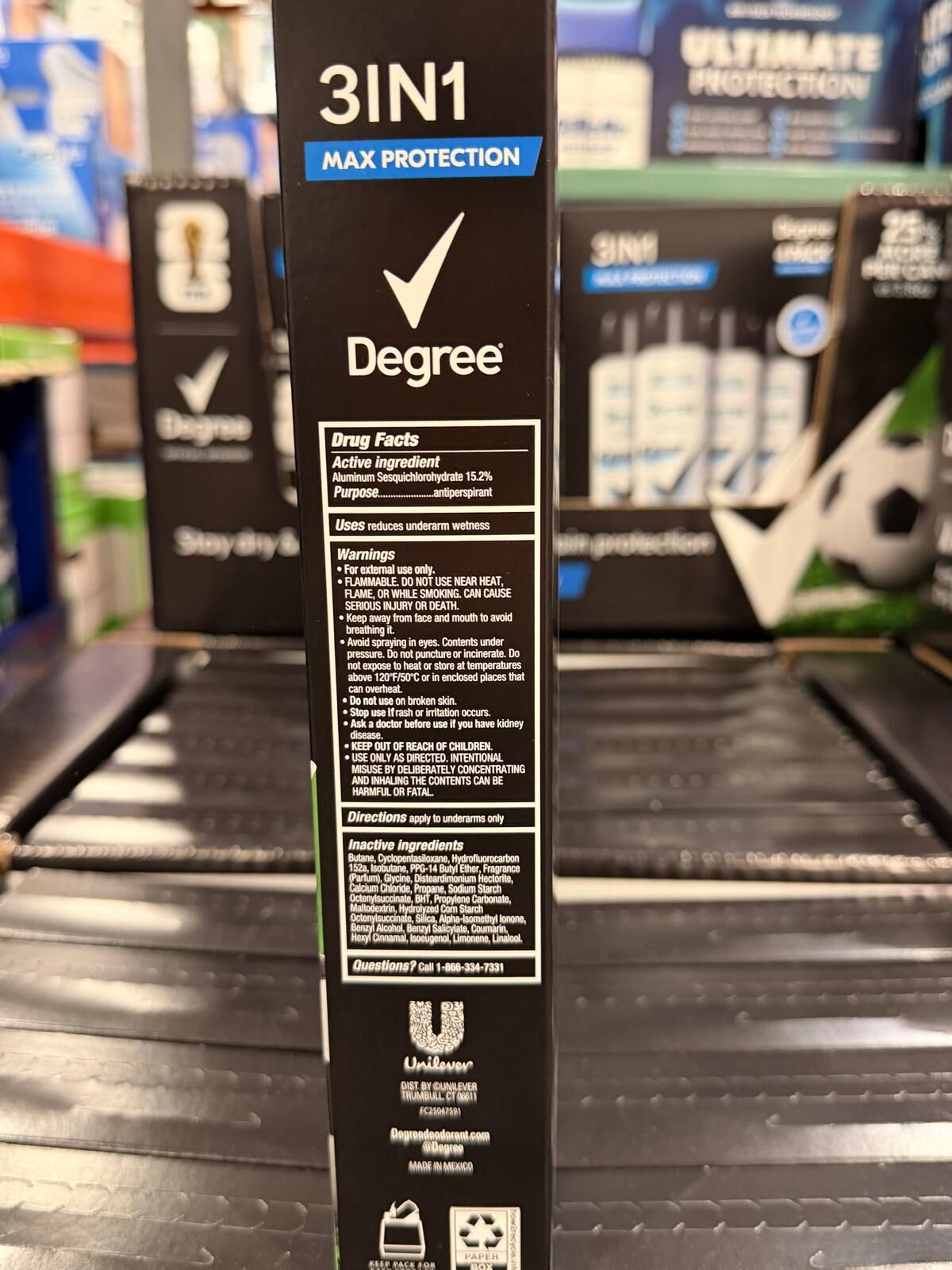 YN061 Degree Men Max Protection 3-in-1 Dry Spray Antiperspirant 4 瓶4.8 oz (136g) EXP: 01.2028